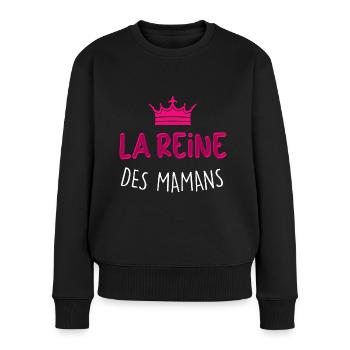 La Reine Des Mamans C'est Ma Mère Humour Femme - Pull Premium bio Femme - noir - Devant - Julia (174cm)