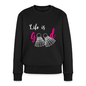 Badminton Te Fait Du Bien Cadeau Humour Sport - Pull Premium bio Femme - noir - Devant - Julia (174cm)