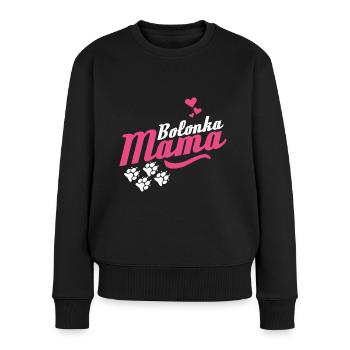 Bolonka Zwetna Mama Pink für Frauchen - Frauen Premium Bio Pullover - Schwarz - Vorne - Julia (174cm)