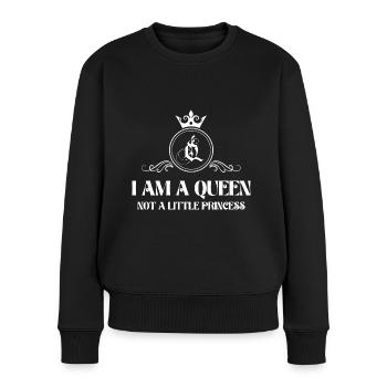 Ich bin eine Königin, keine kleine Prinzessin - Frauen Premium Bio Pullover - Schwarz - Vorne - Julia (174cm)