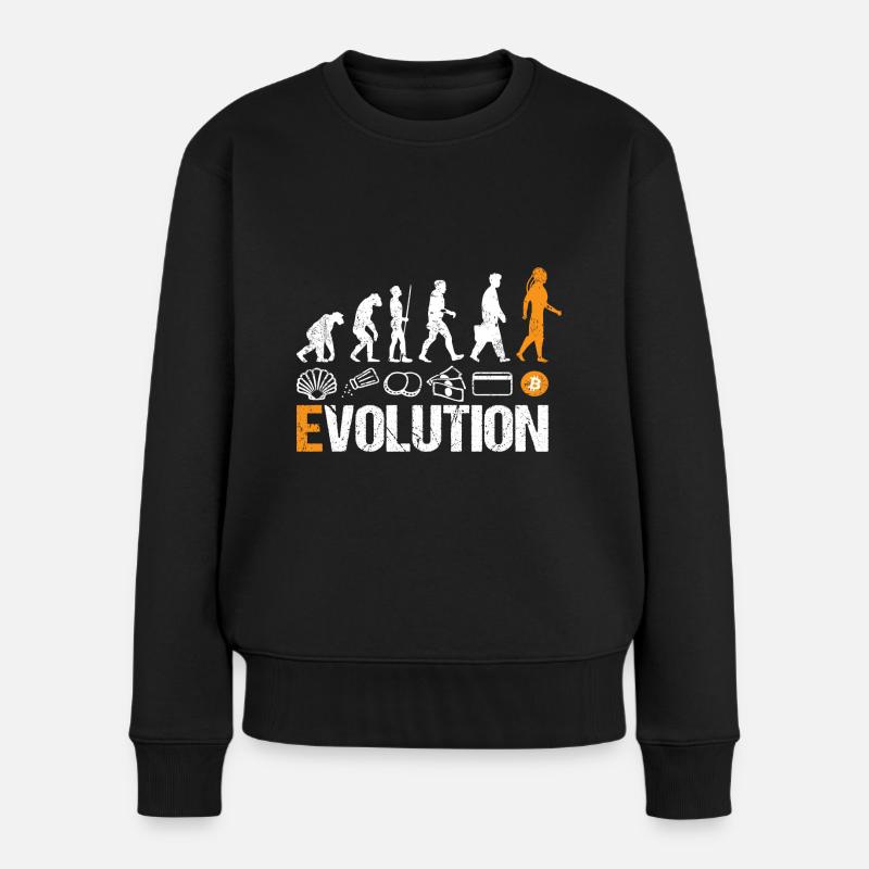 Bitcoin BTC Evolution of Money - Frauen Premium Bio Pullover - Schwarz