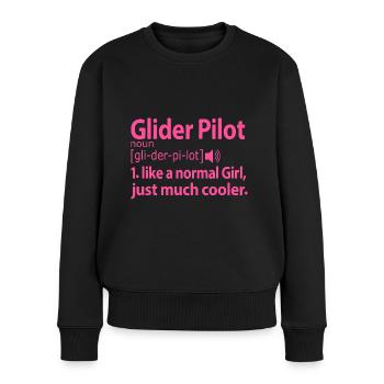 Glider Pilot Pilot Sayings - Women's Premium Organic Jumper - black - Front - Julia (174cm)