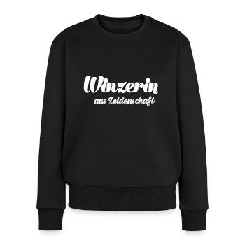 Winzerin aus Leidenschaft Winzer Wein Weinhandel - Frauen Premium Bio Pullover - Schwarz - Vorne - Julia (174cm)