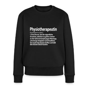 Physiotherapeutin Dankeschön Geschenkideen Angehen - Frauen Premium Bio Pullover - Schwarz - Vorne - Julia (174cm)