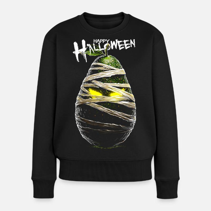 Happy Halloween Avocado Lustig - Frauen Premium Bio Pullover - Schwarz