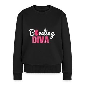 Bowling Diva - Keglerin kegeln Geschenk - Frauen Premium Bio Pullover - Schwarz - Vorne - Julia (174cm)