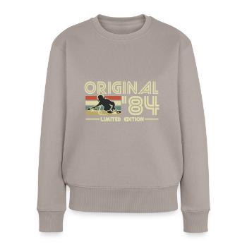 1984 - Frauen Premium Bio Pullover - Taupe - Vorne - Julia (174cm)
