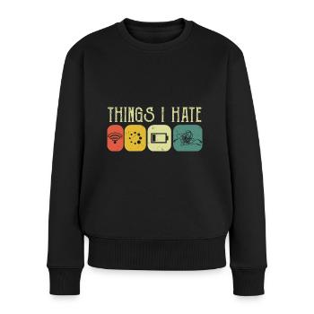 Drôle de programmeur Ordinateur - Things I Hate - Pull Premium bio Femme - noir - Devant - Julia (174cm)