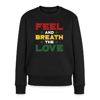 Reggae für immer - Frauen Premium Bio Pullover - Schwarz - Vorne - Julia (174cm)