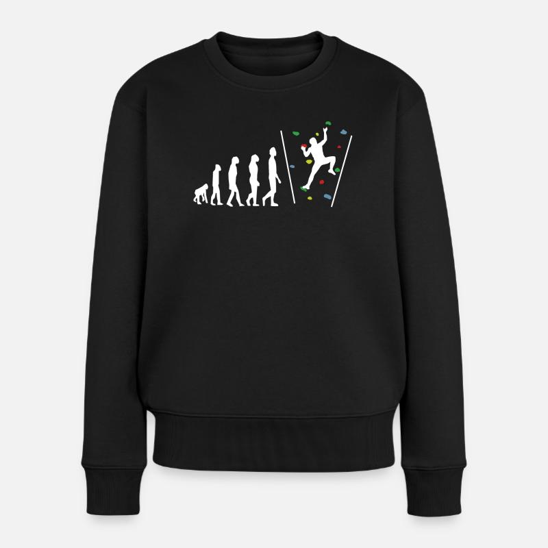 Bouldering Bouldern Evelution - Frauen Premium Bio Pullover - Schwarz