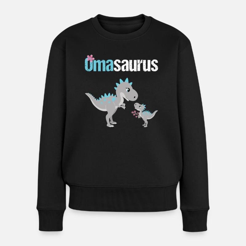 Omasaurus Dinosaurier für Oma Muttertag Geschenk - Frauen Premium Bio Pullover - Schwarz