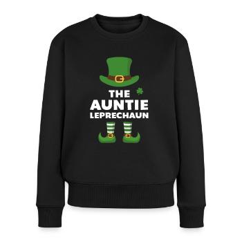 La tante Leprechaun - Pull Premium bio Femme - noir - Devant - Julia (174cm)