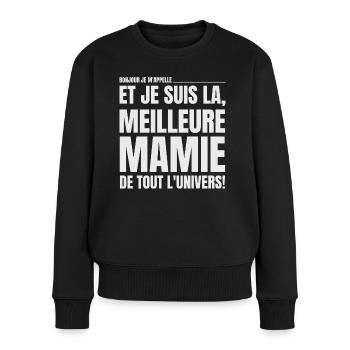 Meilleure mamie de tout l'univers - Pull Premium bio Femme - noir - Devant - Julia (174cm)