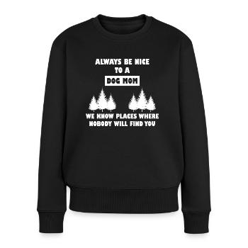 Dog Mom Dogs Hundemama Hunde Spruch Humor - Frauen Premium Bio Pullover - Schwarz - Vorne - Julia (174cm)