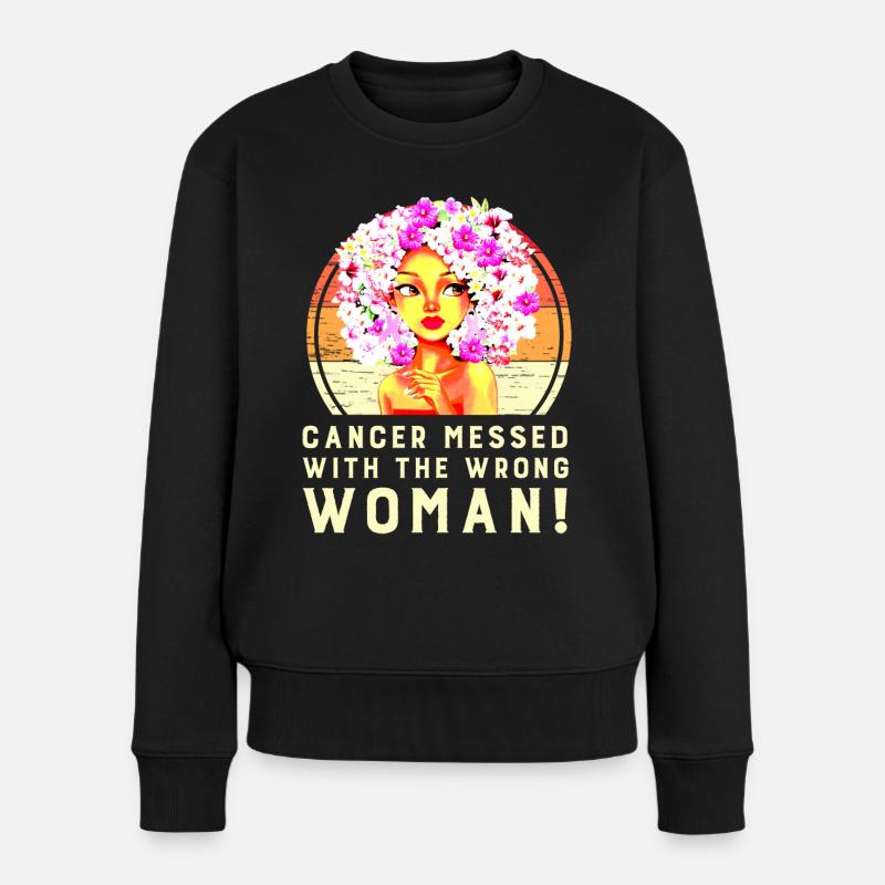 Frau besiegt Krebs Erkrankung - Frauen Premium Bio Pullover - Schwarz