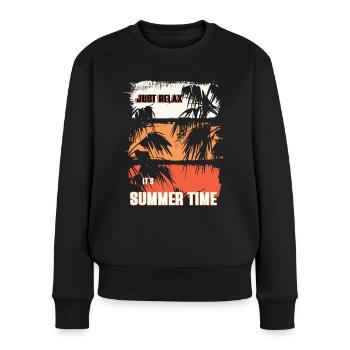 Just Relax It's Summer Time - Women's Premium Organic Jumper - black - Front - Julia (174cm)