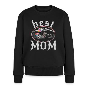 Meilleur cadeau de moto maman maman licorne - Pull Premium bio Femme - noir - Devant - Julia (174cm)