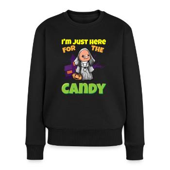 I'm Just Here For The Candy Scary Halloween Beast - Frauen Premium Bio Pullover - Schwarz - Vorne - Julia (174cm)