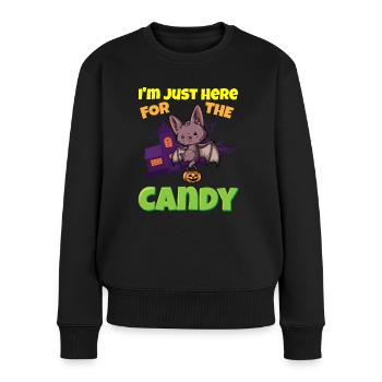 I'm Just Here For The Candy Scary Halloween Beast - Frauen Premium Bio Pullover - Schwarz - Vorne - Julia (174cm)