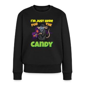 I'm Just Here For The Candy Scary Halloween Beast - Frauen Premium Bio Pullover - Schwarz - Vorne - Julia (174cm)