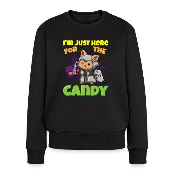 I'm Just Here For The Candy Scary Halloween Beast - Frauen Premium Bio Pullover - Schwarz - Vorne - Julia (174cm)