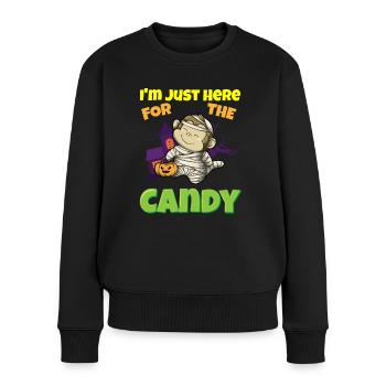 I'm Just Here For The Candy Scary Halloween Beast - Frauen Premium Bio Pullover - Schwarz - Vorne - Julia (174cm)