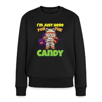 I'm Just Here For The Candy Scary Halloween Beast - Frauen Premium Bio Pullover - Schwarz - Vorne - Julia (174cm)