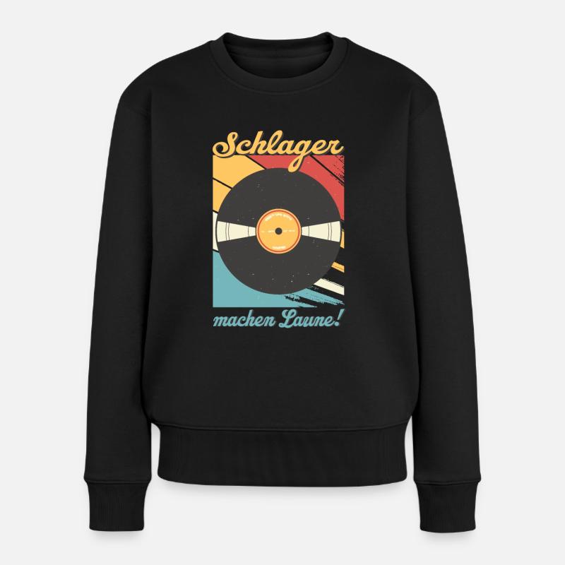 Schlager machen Laune Schlagermusik Schlagerparty - Frauen Premium Bio Pullover - Schwarz