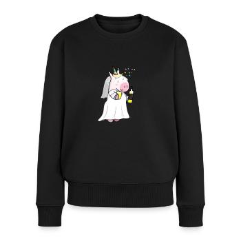 Mariée licorne - Pull Premium bio Femme - noir - Devant - Julia (174cm)