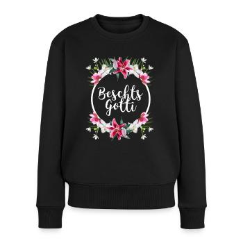 Beschts Gotti Suisse demander marraine - Pull Premium bio Femme - noir - Devant - Julia (174cm)