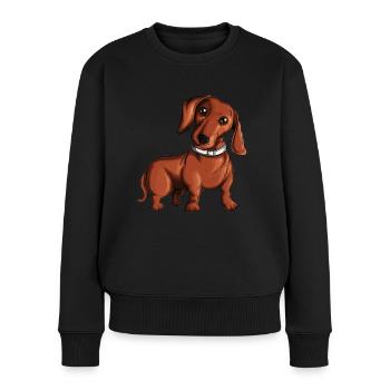 Dackelfan Hunderasse Dackel Besitzer Hundezüchter - Frauen Premium Bio Pullover - Schwarz - Vorne - Julia (174cm)