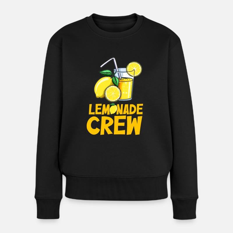 Limonade Lemonade Crew Zitronen Limo Saft Eis - Frauen Premium Bio Pullover - Schwarz