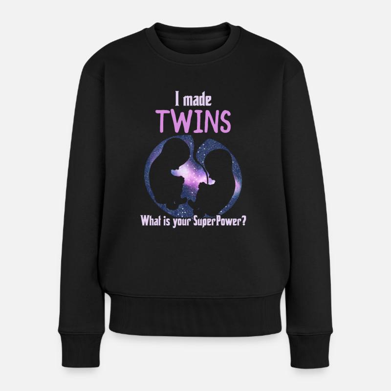 Mutter von Zwillingen Geschenk Zwillinge Mama - Frauen Premium Bio Pullover - Schwarz
