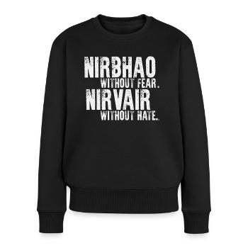WITHOUT FEAR WITHOUT HATE - Women's Premium Organic Jumper - black - Front - Julia (174cm)
