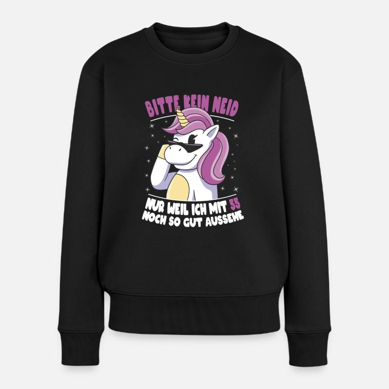 Bitte Kein Neid Weil Ich Mit 55 So Gut Aussehe - Frauen Premium Bio Pullover - Schwarz