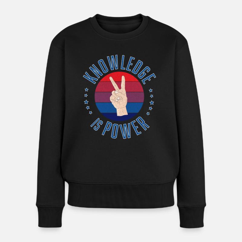 Knowledge is power - Women's Premium Organic Jumper - black