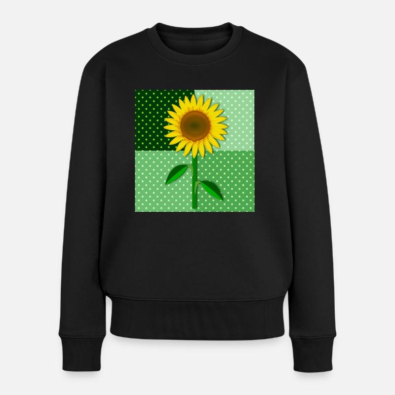 Sonnenblume - Frauen Premium Bio Pullover - Schwarz