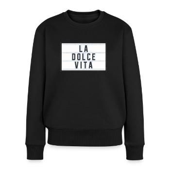 LA DOLCE VITA - Pull Premium bio Femme - noir - Devant - Julia (174cm)