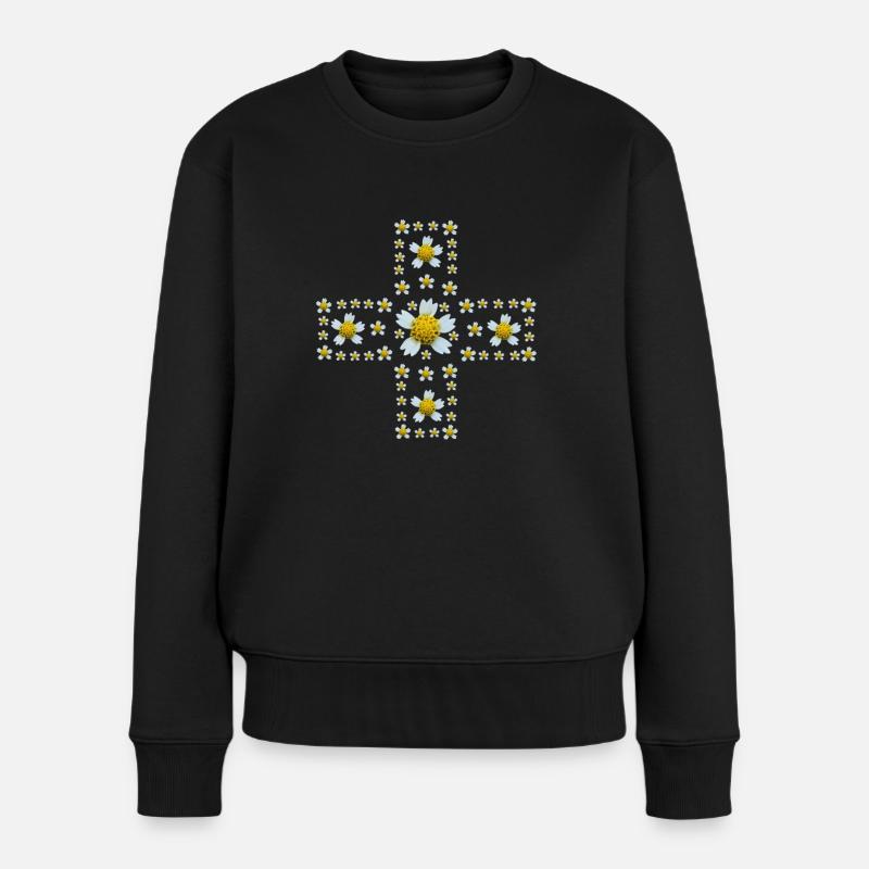 Chou français - Croix - Pull Premium bio Femme - noir