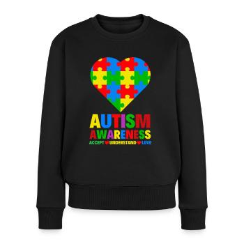 Autismus Bewusstsein - Frauen Premium Bio Pullover - Schwarz - Vorne - Julia (174cm)