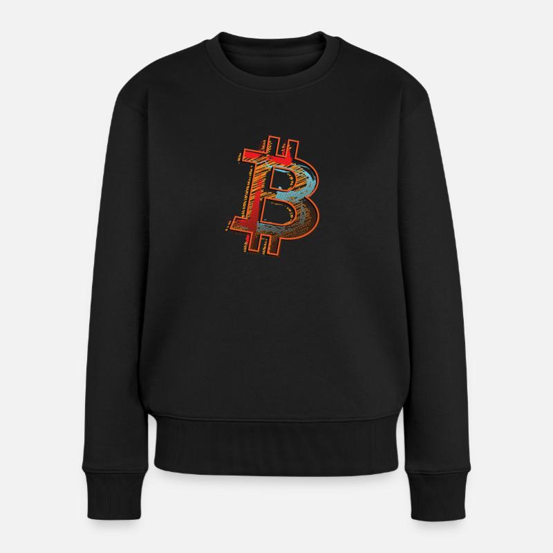 Bitcoin BTC und Crypto Design - Frauen Premium Bio Pullover - Schwarz