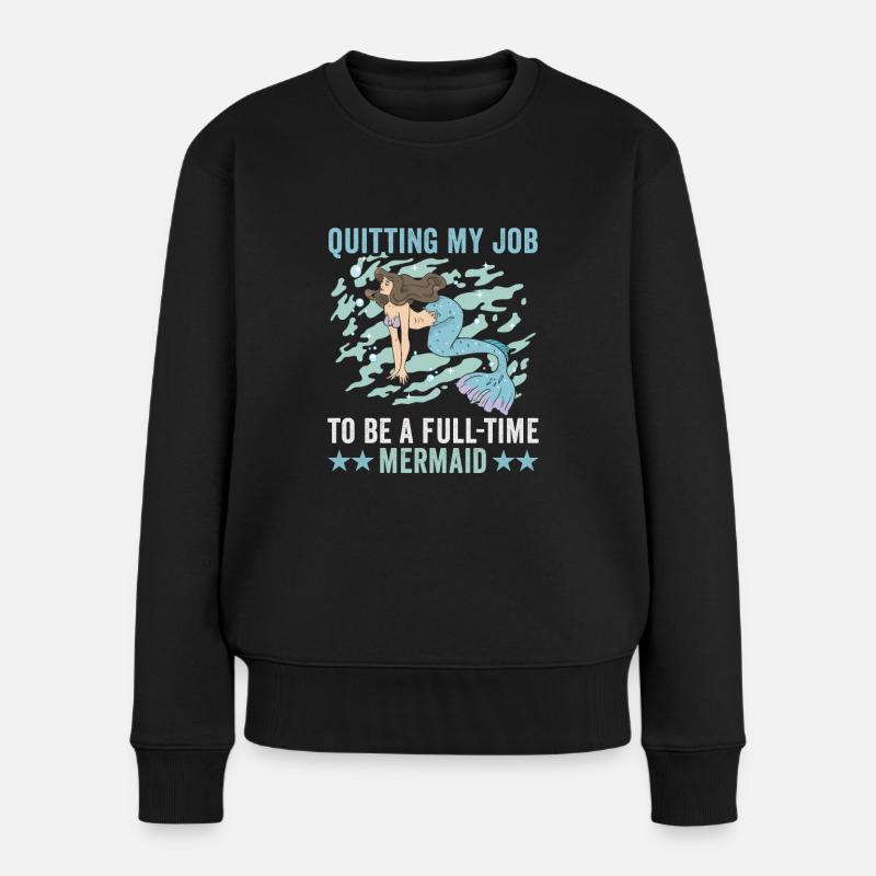 Strandurlaub am Meer Design Strandmotiv - Frauen Premium Bio Pullover - Schwarz