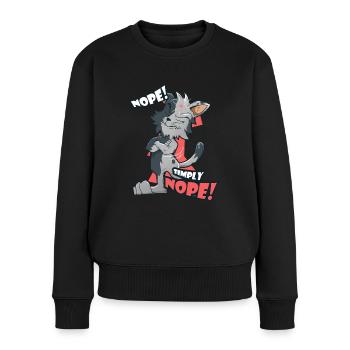 Nope! geneverte and lazy cat Nö cat lover - Women's Premium Organic Jumper - black - Front - Julia (174cm)
