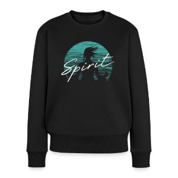 Yoga Spiritualität - Das Wohlbefinden der Meditation - Frauen Premium Bio Pullover - Schwarz - Vorne - Julia (174cm)