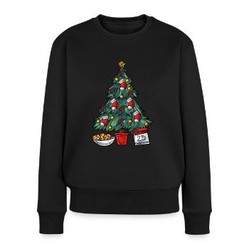 Weihnachtsbaum - Frauen Premium Bio Pullover - Schwarz - Vorne - Julia (174cm)