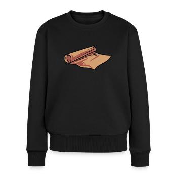Pergamentpapier - Frauen Premium Bio Pullover - Schwarz - Vorne - Julia (174cm)