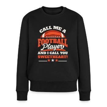 American Football - Frauen Premium Bio Pullover - Schwarz - Vorne - Julia (174cm)