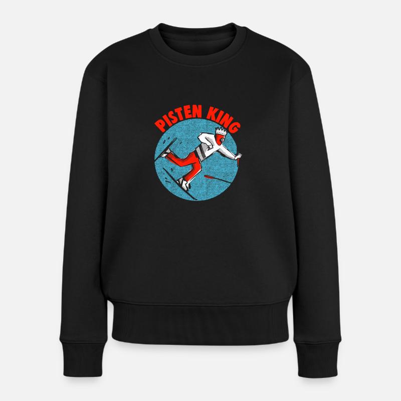 Skifahrer Pisten King Ski - Frauen Premium Bio Pullover - Schwarz