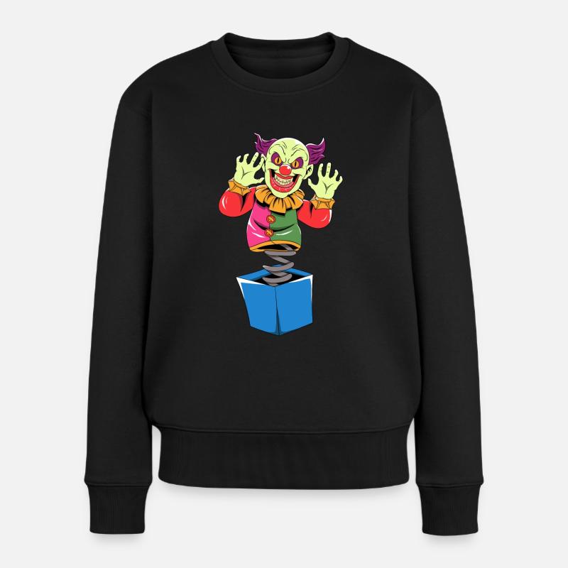 Fasching Kostüm Clown aus der Box Karneval - Frauen Premium Bio Pullover - Schwarz