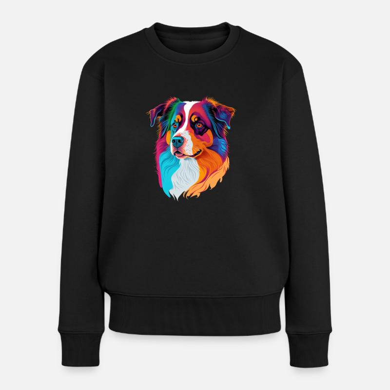 Hunde Australian Shepherd Hundeliebhaber Aussie - Frauen Premium Bio Pullover - Schwarz